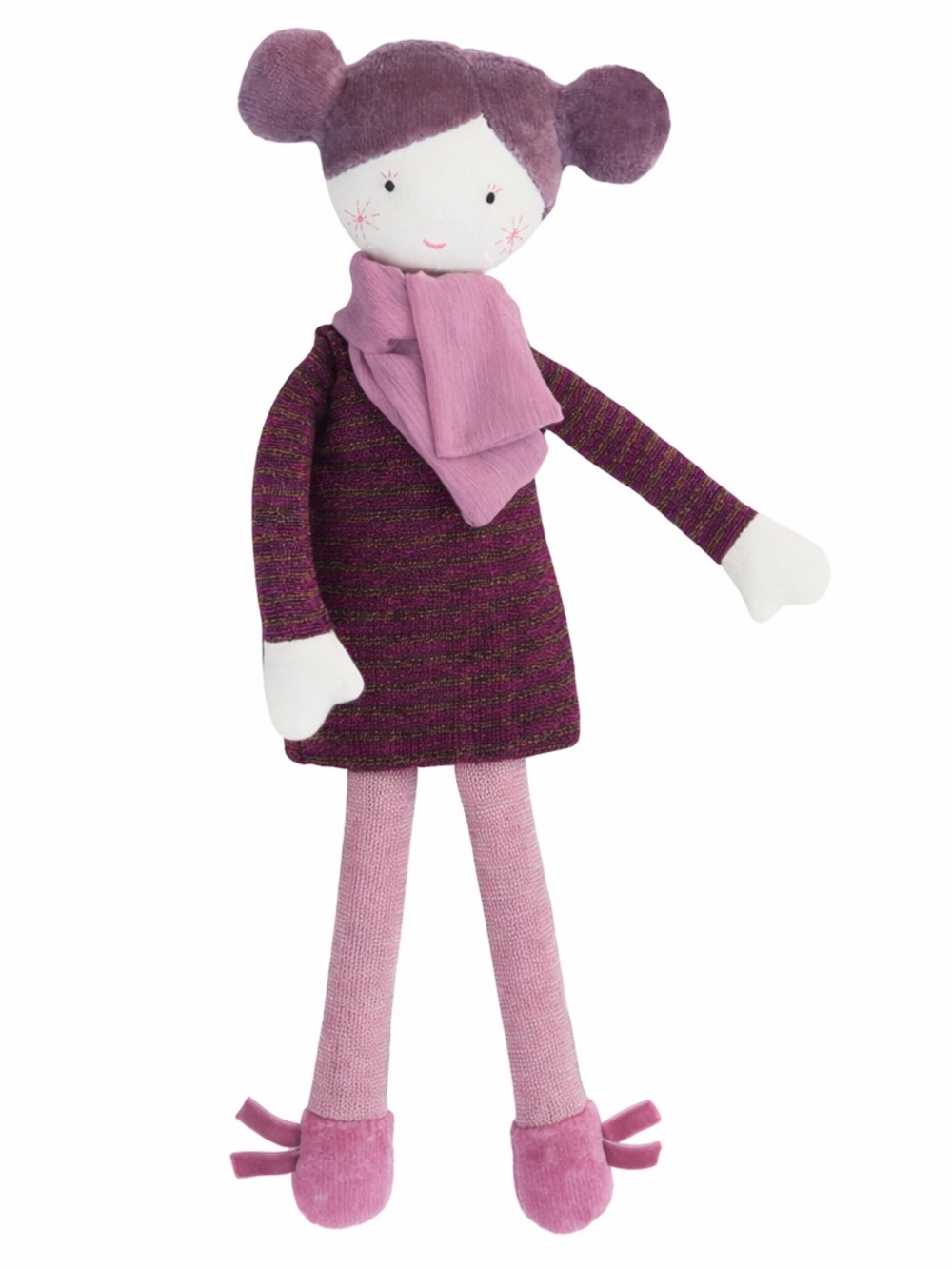 Moulin Roty Pink and Purple Small Plush Doll